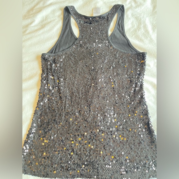 Disney Mickey Mouse Black Sequin Racerback Tank Top Sz XL Streetwear Gorpcore - Picture 11 of 14
